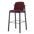 Metal Frame Bar Stool with Fabric Cushion